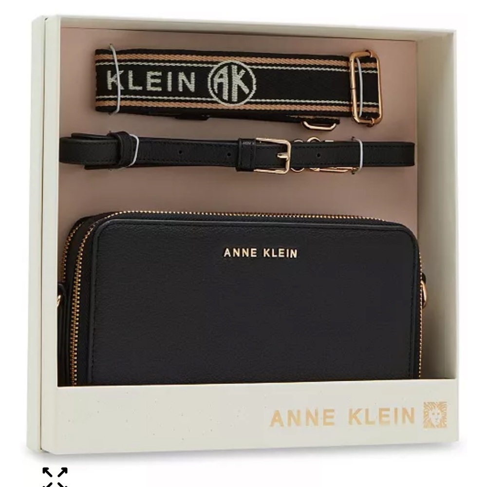 Anne Klein 3 Piece Gift Set with Double Zip Camera Crossbody